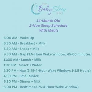 Horaire de sommeil de 14 mois - 2 siestes avec repas