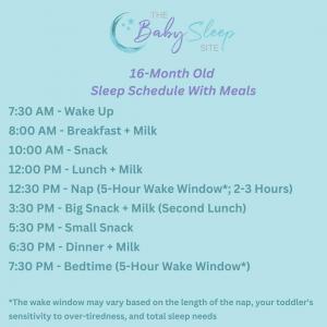16 Month Old Sleep Schedule With Meals/Feedings