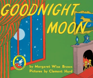 Cover of 'Goodnight Moon' by Margaret Wise Brown, a classic bedtime story for newborns with a calming, rhythmic narrative.