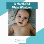 3 month old babies awake and lying on a bed during wake window